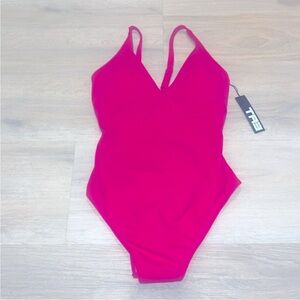 NWT TA3 Women's Corset Vibrant Pink One Piece Swimsuit